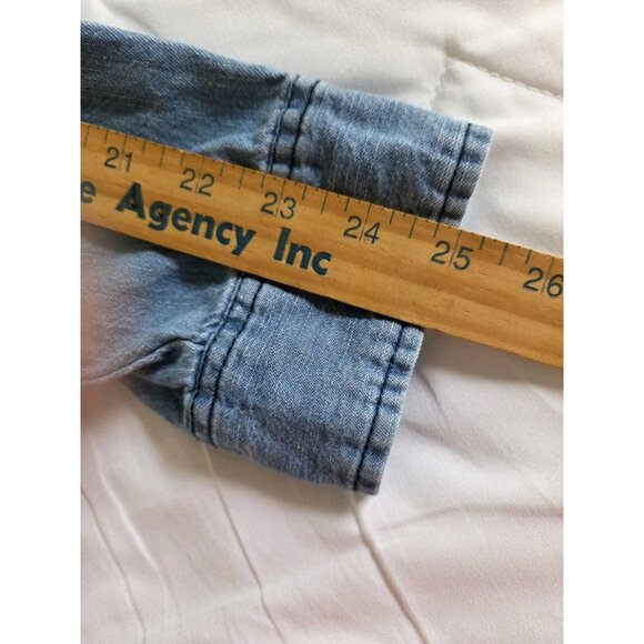 Bit & Bridle Denim Button-Up Western Shirt With Pearl Buttons Pockets  Size 3XL - Picture 6 of 6